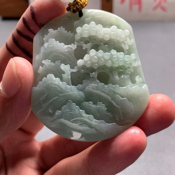 翡翠未镶嵌颈饰保真天然a货翡翠