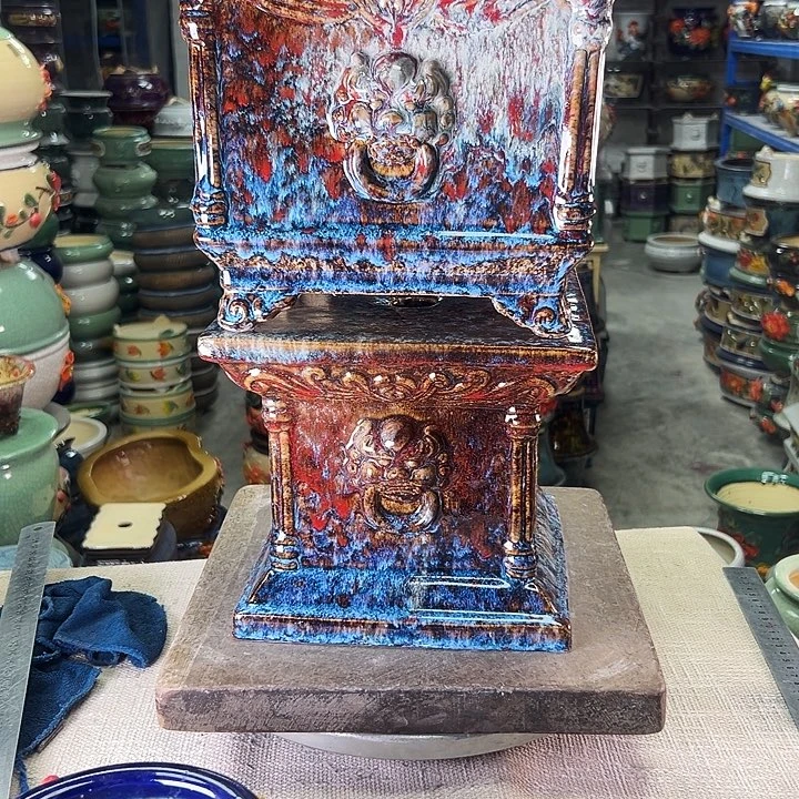 日***出泳坤堂石湾花盆陶瓷