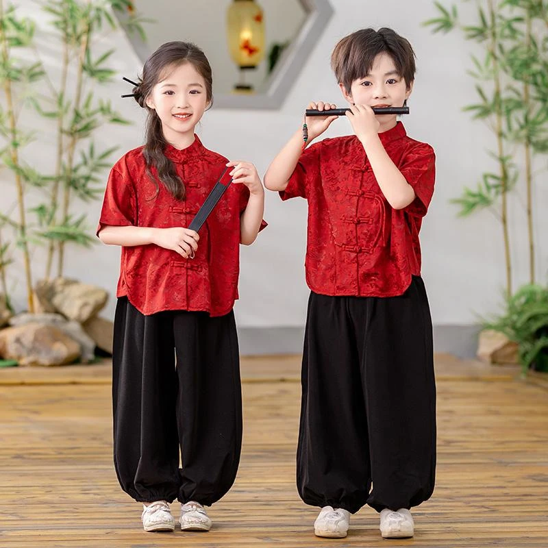 幼儿园古风园服2025新款国风唐装小学生新中式套装表演服周岁礼服