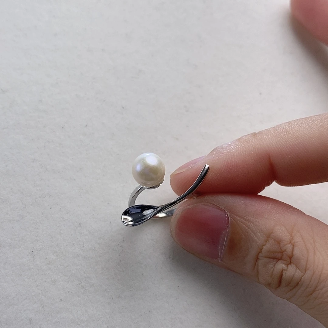 淡水珍珠戒指钛钢