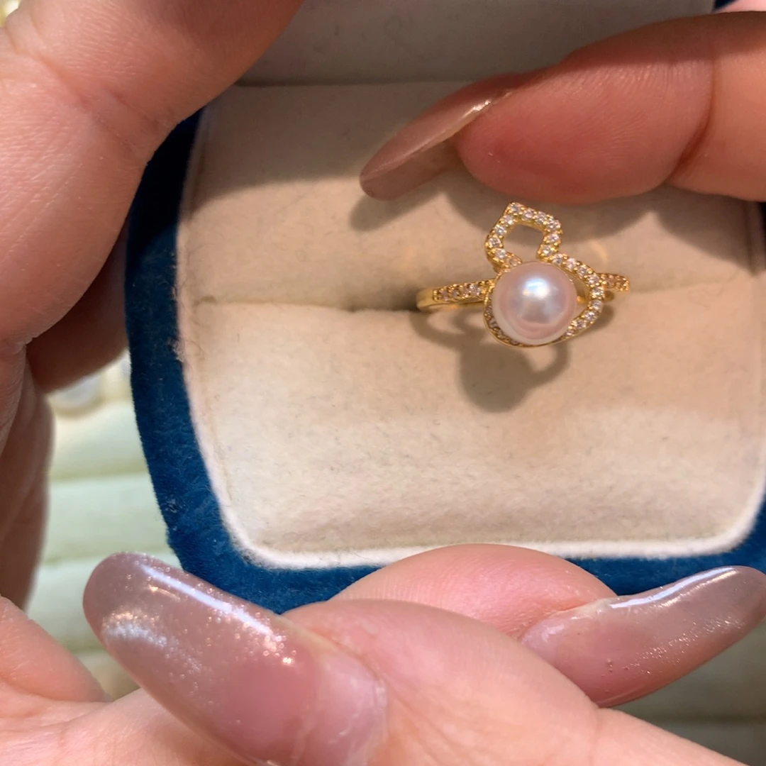 海水珍珠戒指银S925镶嵌