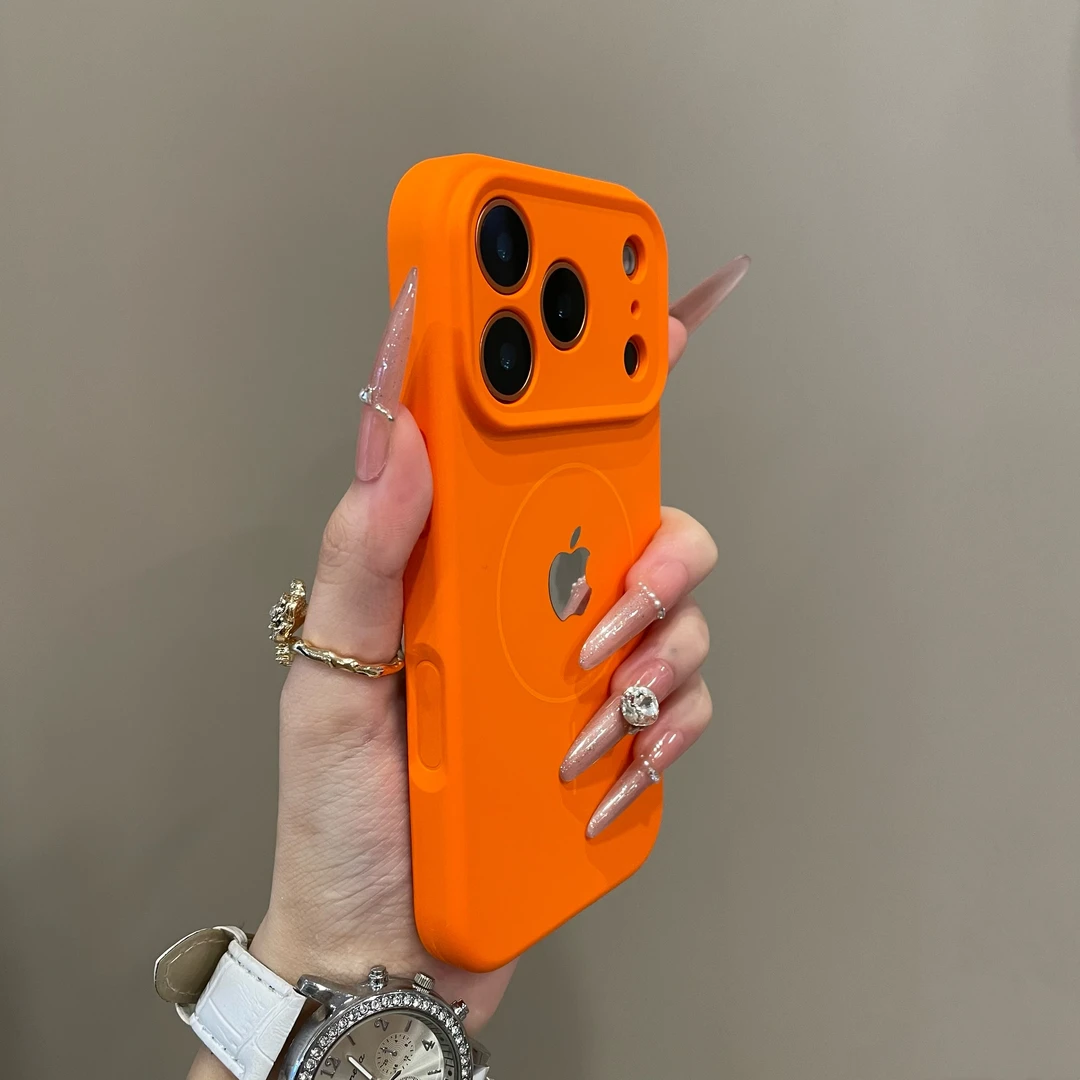 简约肤感液态硅胶磁吸适用iPhone17手机壳16pro防摔15pm新款14/13