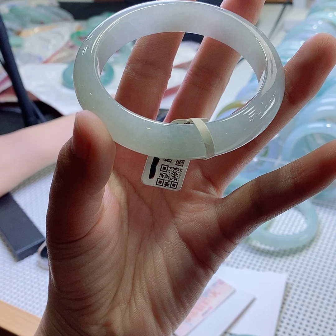 翡翠未镶嵌手镯58正圈09