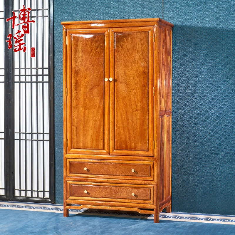 香樟木衣柜老樟木大衣柜实木新中式衣橱全实木卧室衣柜香樟木斗柜