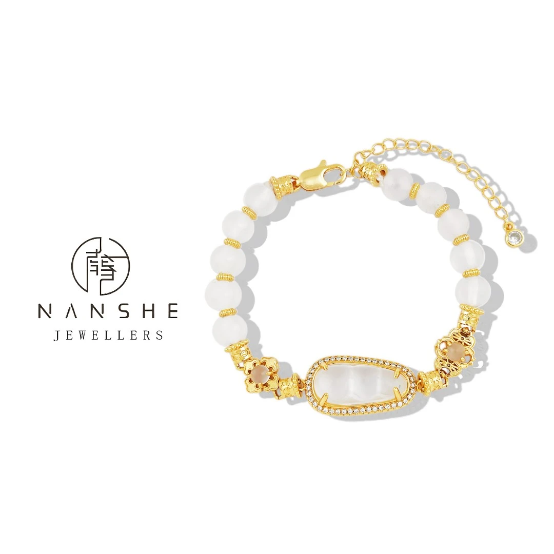 NANSHE/南奢 璀璨优雅白珠雅韵手链 L1060