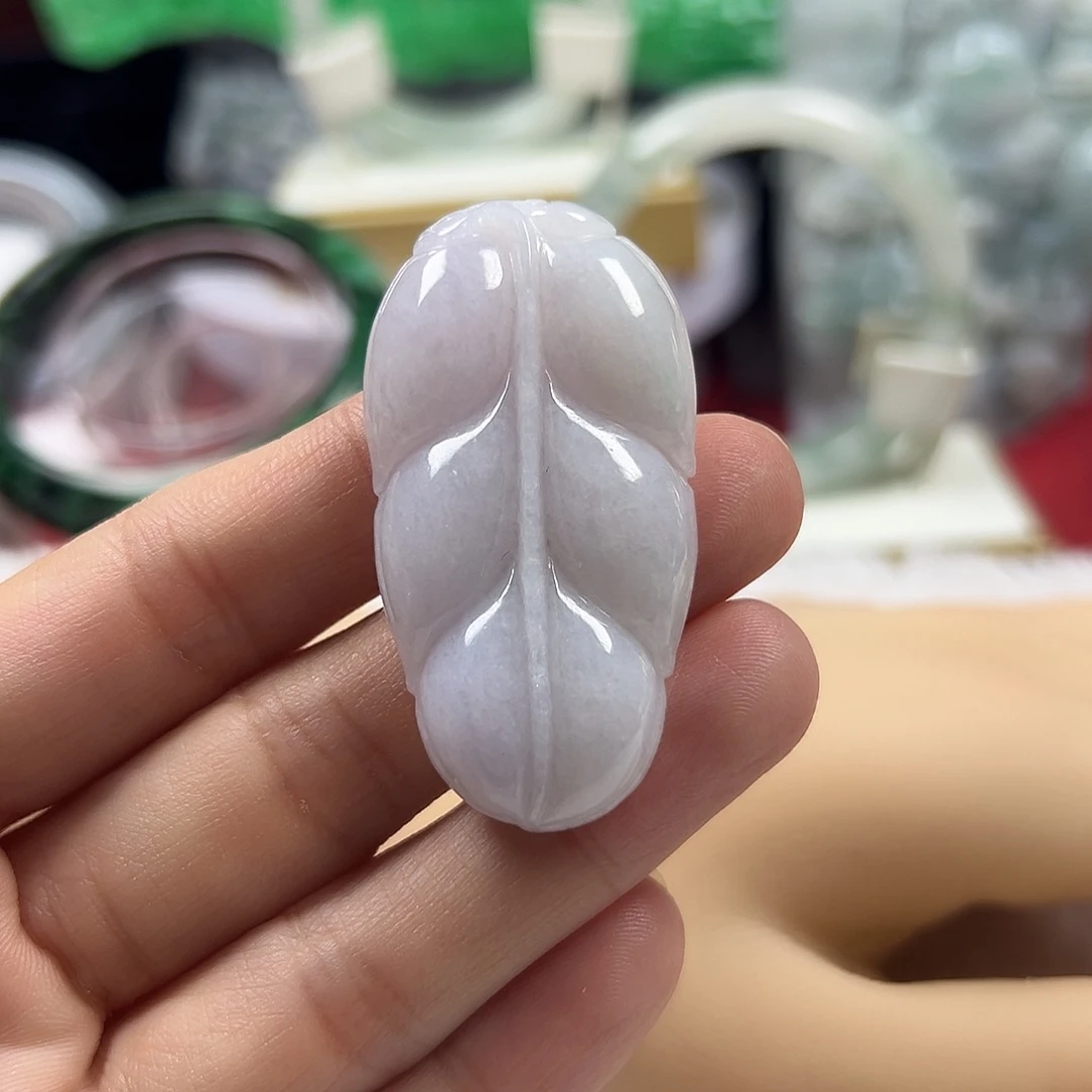 颈饰未镶嵌翡翠缅甸天然翡翠叶子