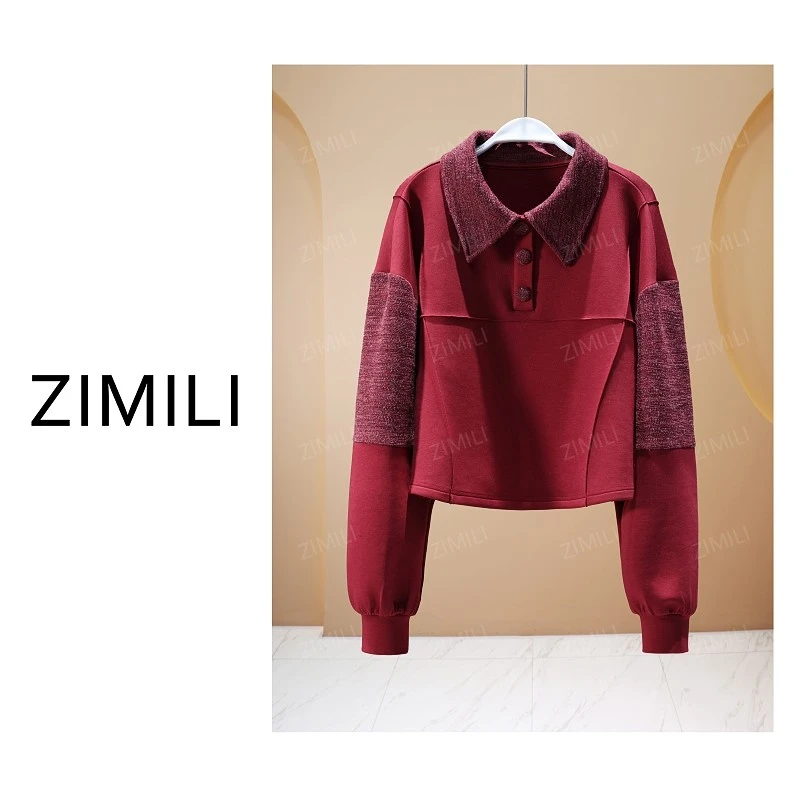 【亮哥欧货女装】2026春季新品《安红色》减龄显瘦亲肤超柔卫衣26573