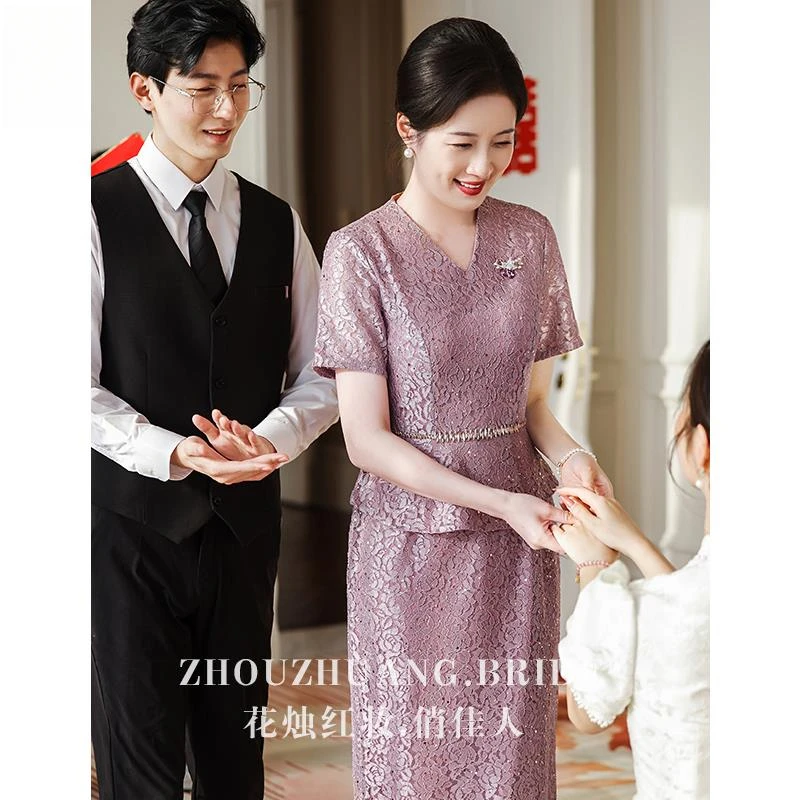 喜婆婆婚宴装妈妈婚礼礼服旗袍高贵2025新款结婚喜服高端平时可穿