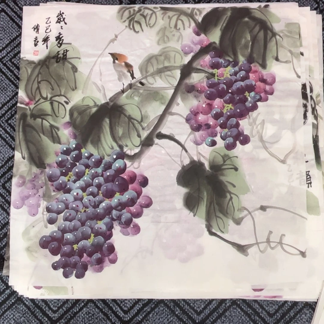 国画四尺斗方花鸟m