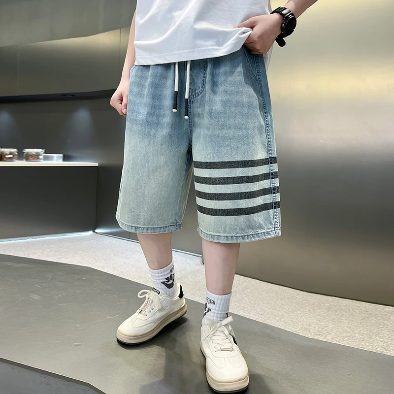男童夏款牛仔短裤2025新款中大童薄款五分裤子男孩夏季宽松休闲裤