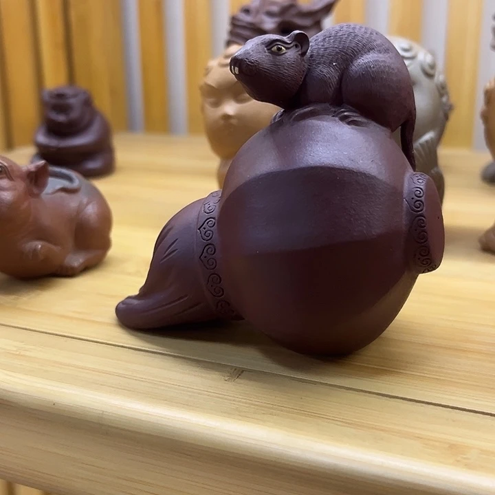 不***e茶宠紫砂紫砂鼠你最红茶宠摆件
