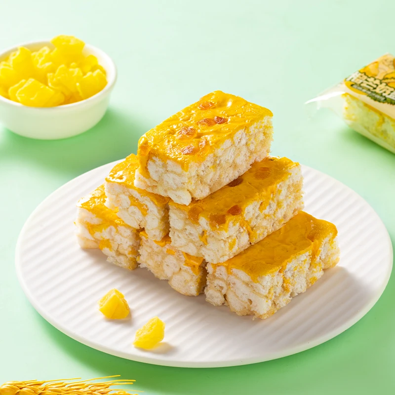 榴芒奶盖沙琪玛香甜浓郁软糯点心早餐下午茶休闲小零食