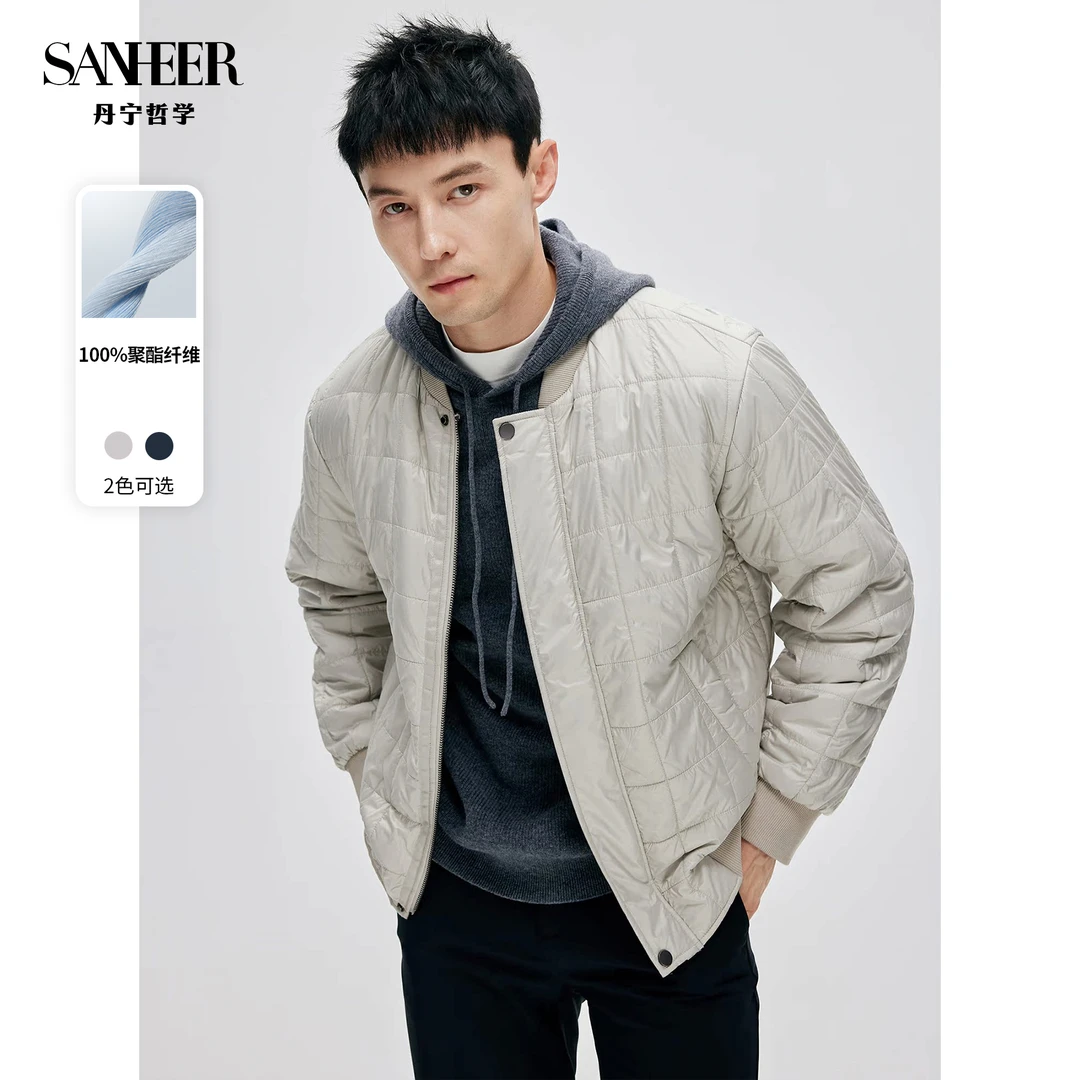 SANHEER新款 蓬松保暖驼绒填充 百搭男士棒球领棉衣外套 DAC094