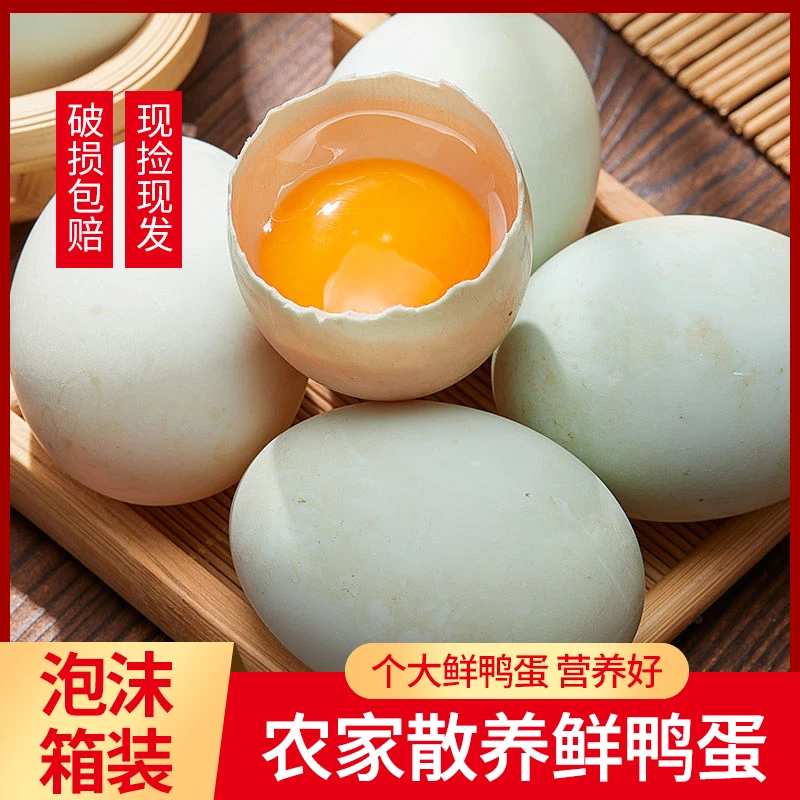 魅珠 农家散养新鲜土鸭蛋现捡现发营养健康生鸭蛋10枚 500g