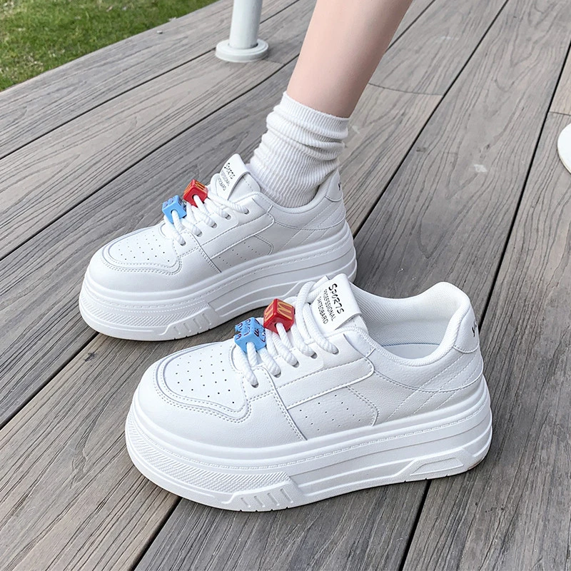 增高6厘米厚底小白鞋女2025年春季新款松糕运动板鞋百搭休闲鞋女