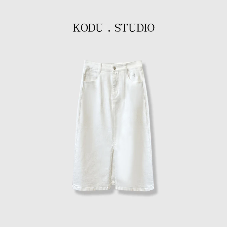 M【刻度KODU】 LY-4248夏季新品时尚显瘦百搭直筒开叉亮钻半身裙