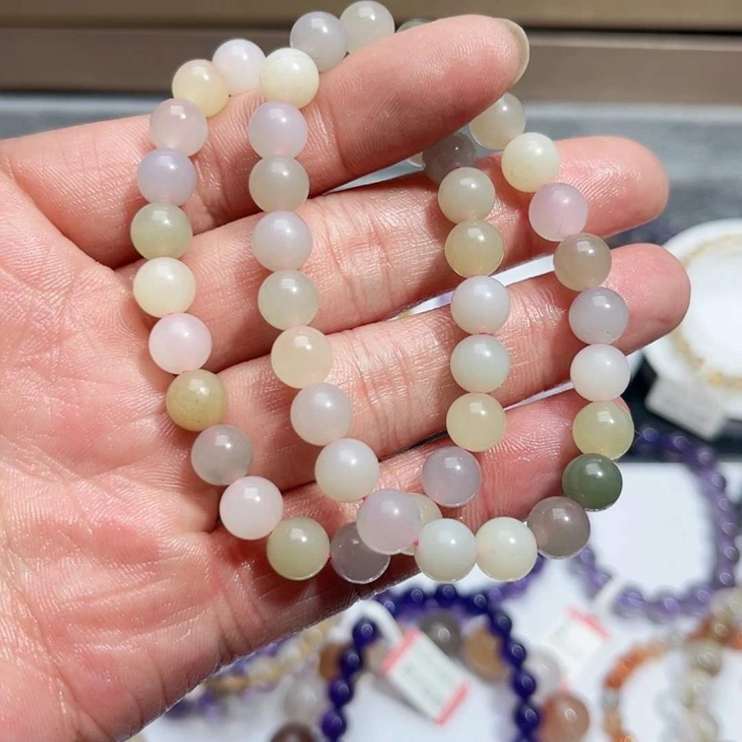 水晶手链未镶嵌和田玉多宝