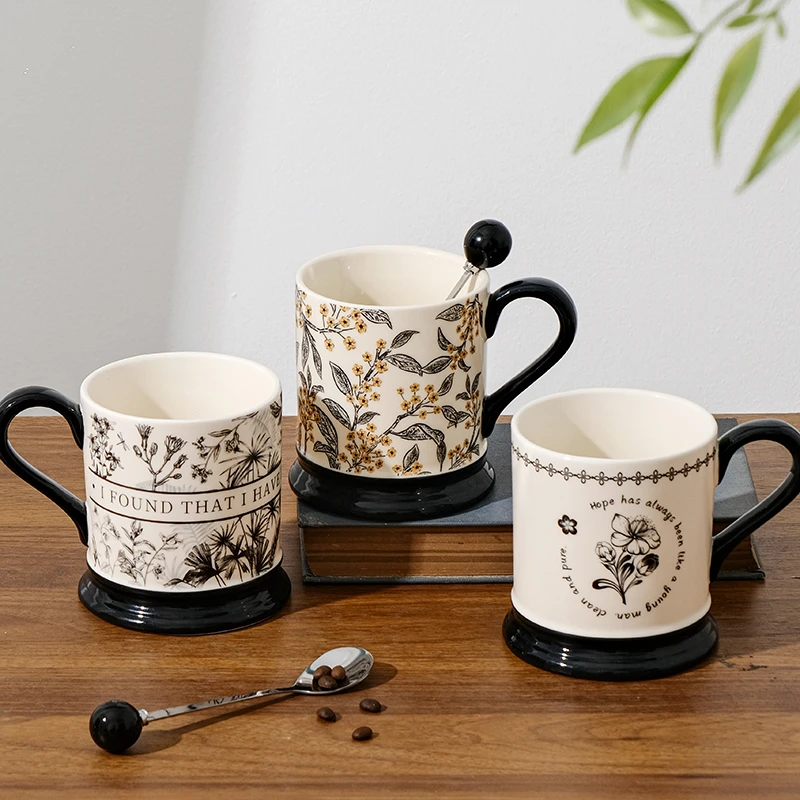 复古陶瓷古典杯小众高级感办公室咖啡杯设计感送礼古典杯