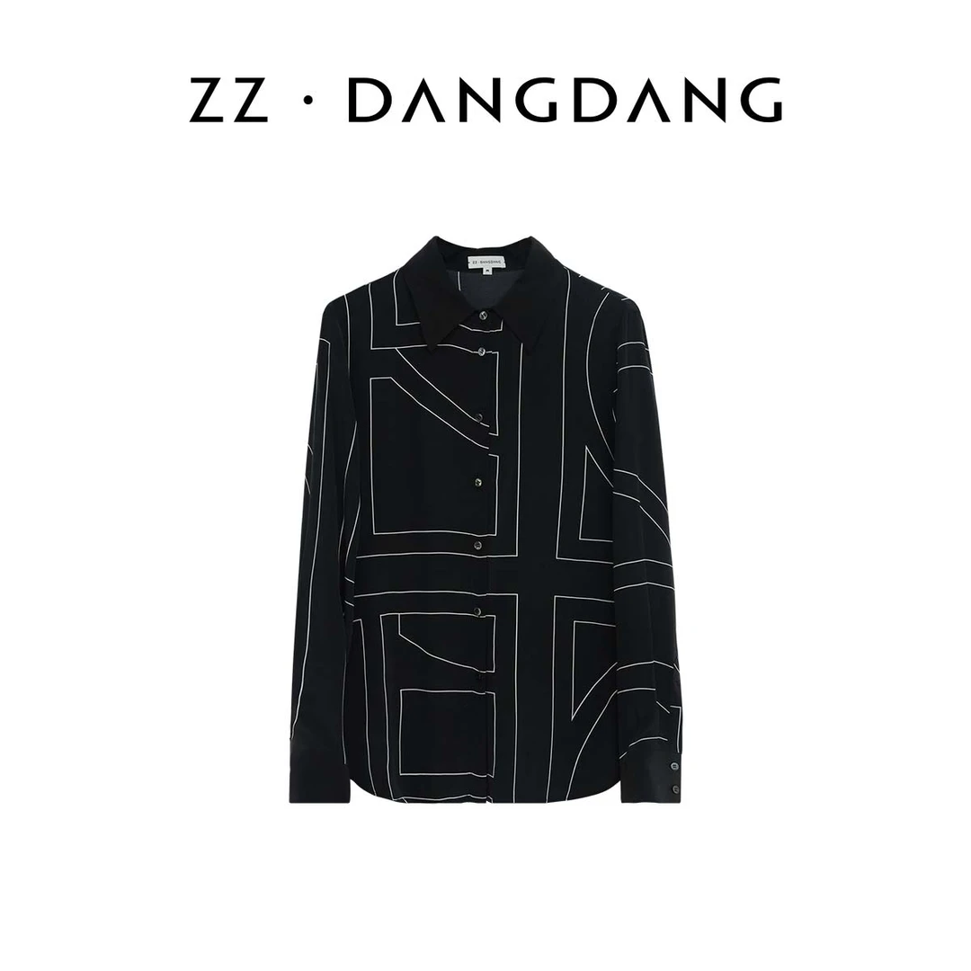 ZZ·DANGDANG【律动几何】100桑蚕丝砂洗双绉几何印花衬衫10723099