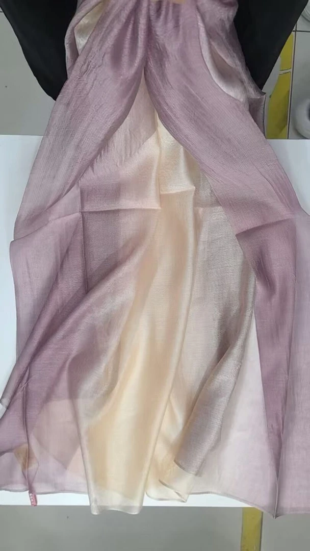 C057 香槟色渐变 蚕丝羊毛羊绒围巾时尚百搭丝巾披肩 70*190 S