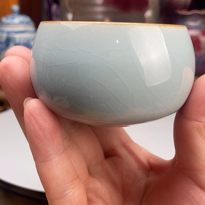 壶陶金光月白釉主人杯