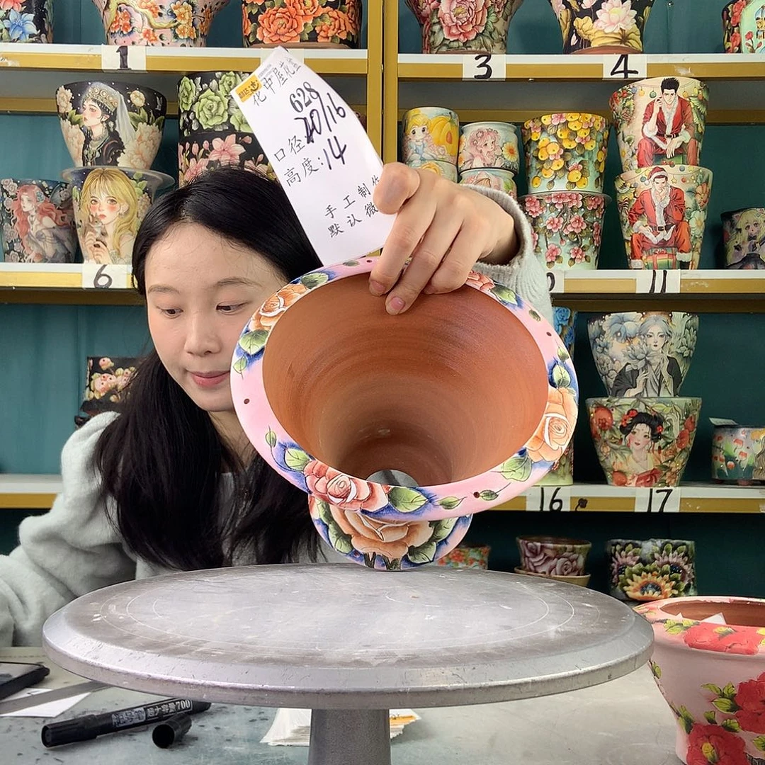 陶景德镇手工花盆628