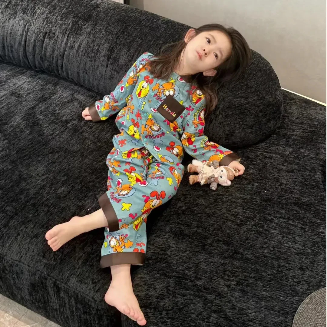 女童2025新款秋装家居服套装儿童秋季卡通睡衣睡裤两件套童装Z055