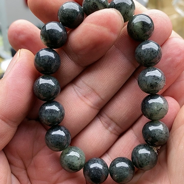 【闪购商品】未镶嵌手链和田玉12聚墨青花