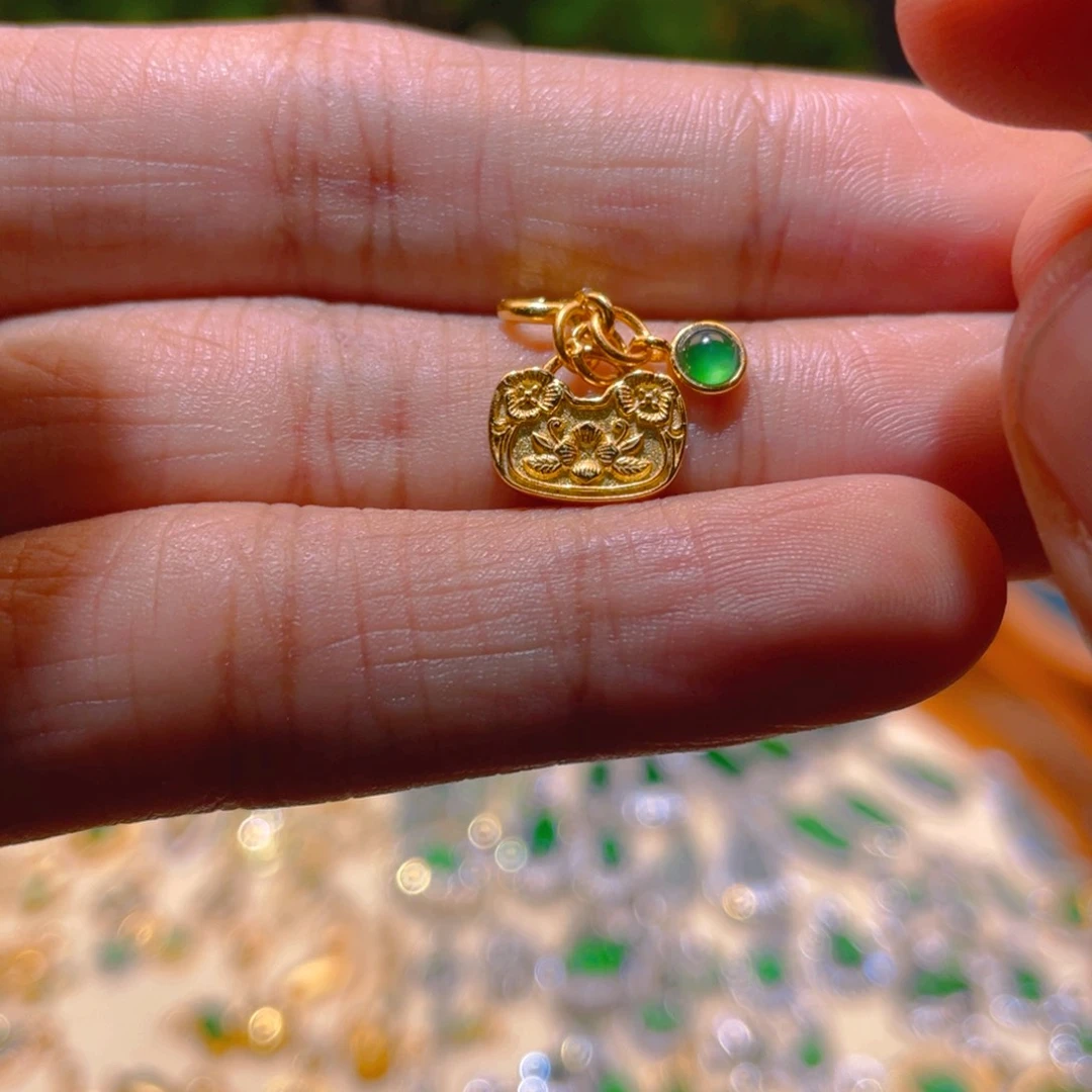 翡翠银S925镶嵌吊坠(不含链)