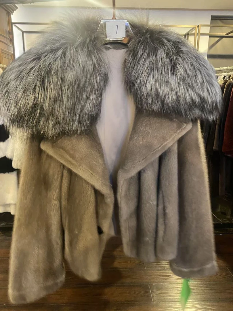 HERDERS 银蓝银狐潮流时尚皮草外套 30312