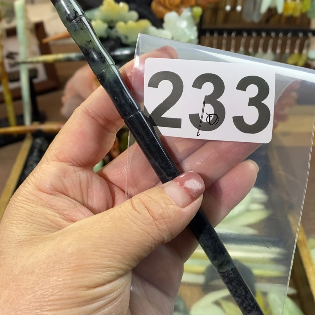 蛇纹石玉玉簪合金鱿*?