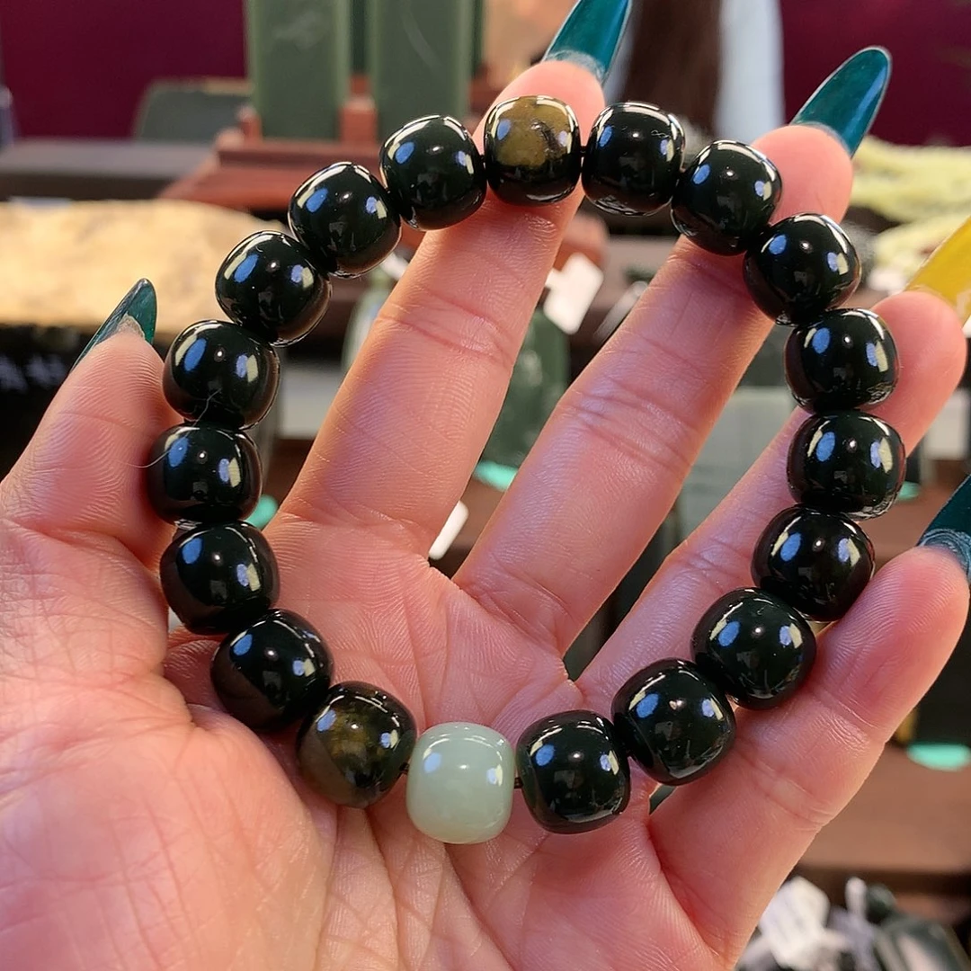 岫岩河磨玉（透闪石质玉）手串未镶嵌