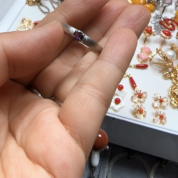 小***乔颈饰银S925镶嵌紫晶