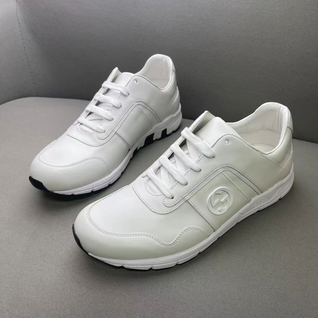 未使用 GUCCI/古驰 白色双G印花logo休闲舒适百搭运动鞋 39.5码