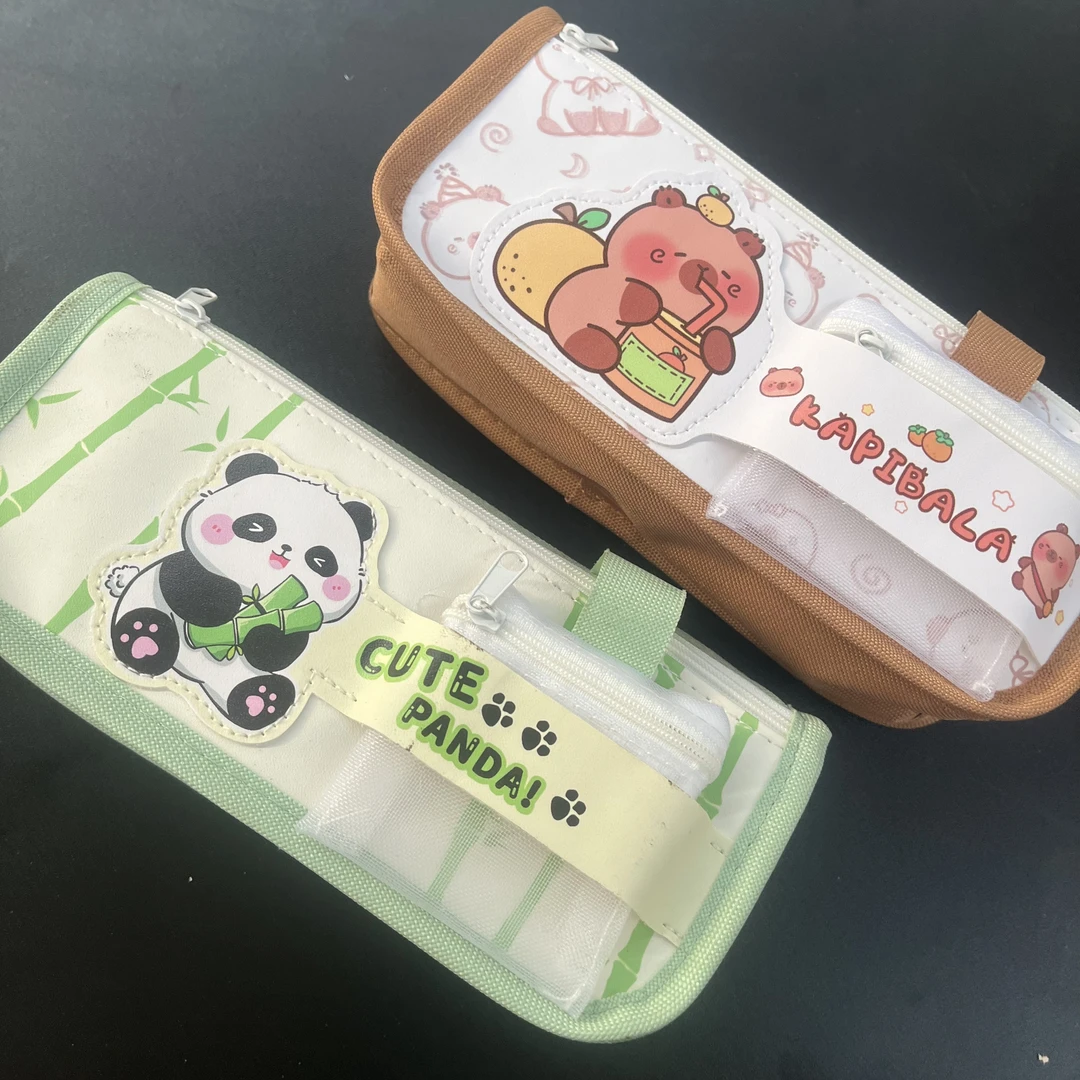 卡通双层笔袋不挑色