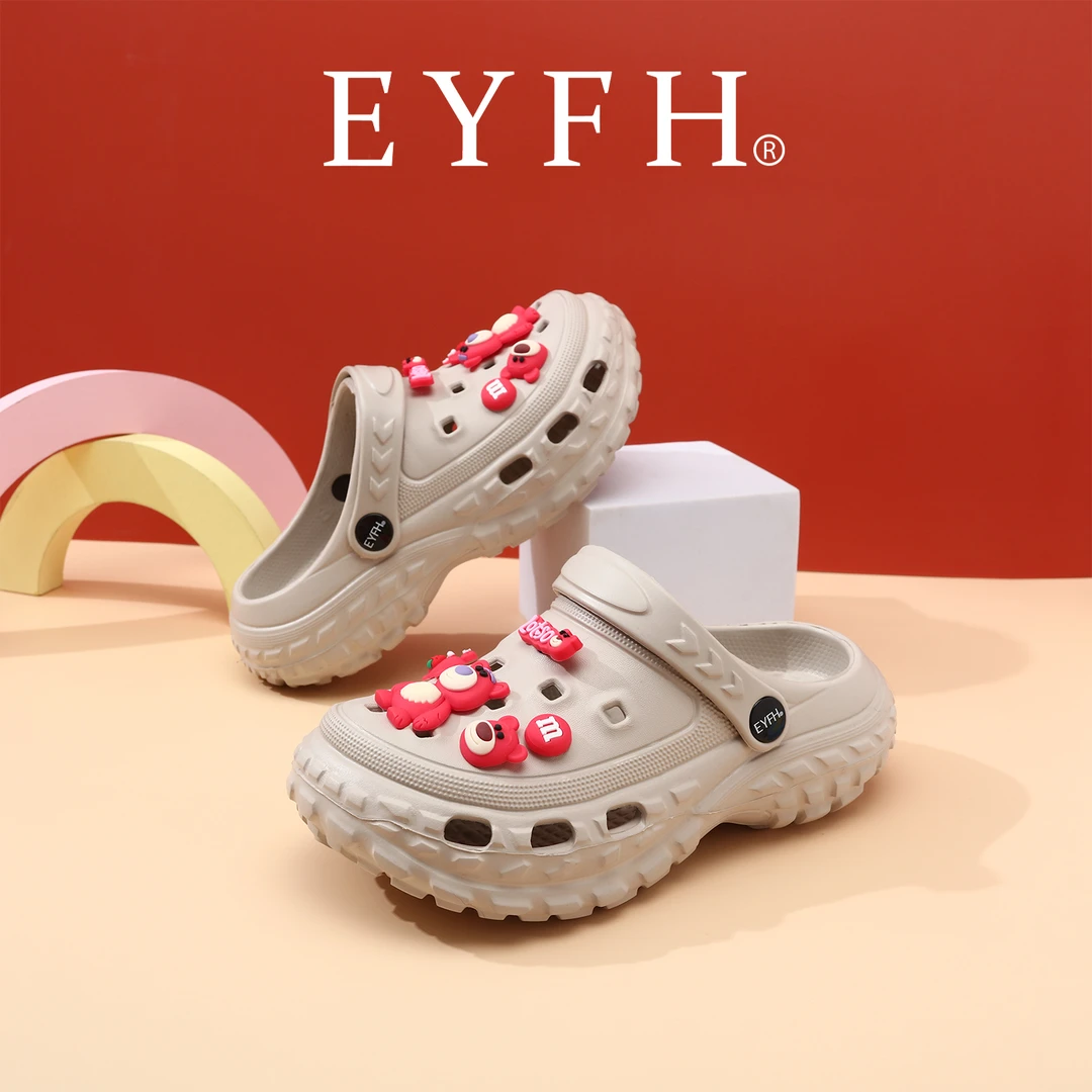 EYFH儿童洞洞鞋女孩夏季户外休闲女童防滑软底轻便沙滩涉水凉拖鞋