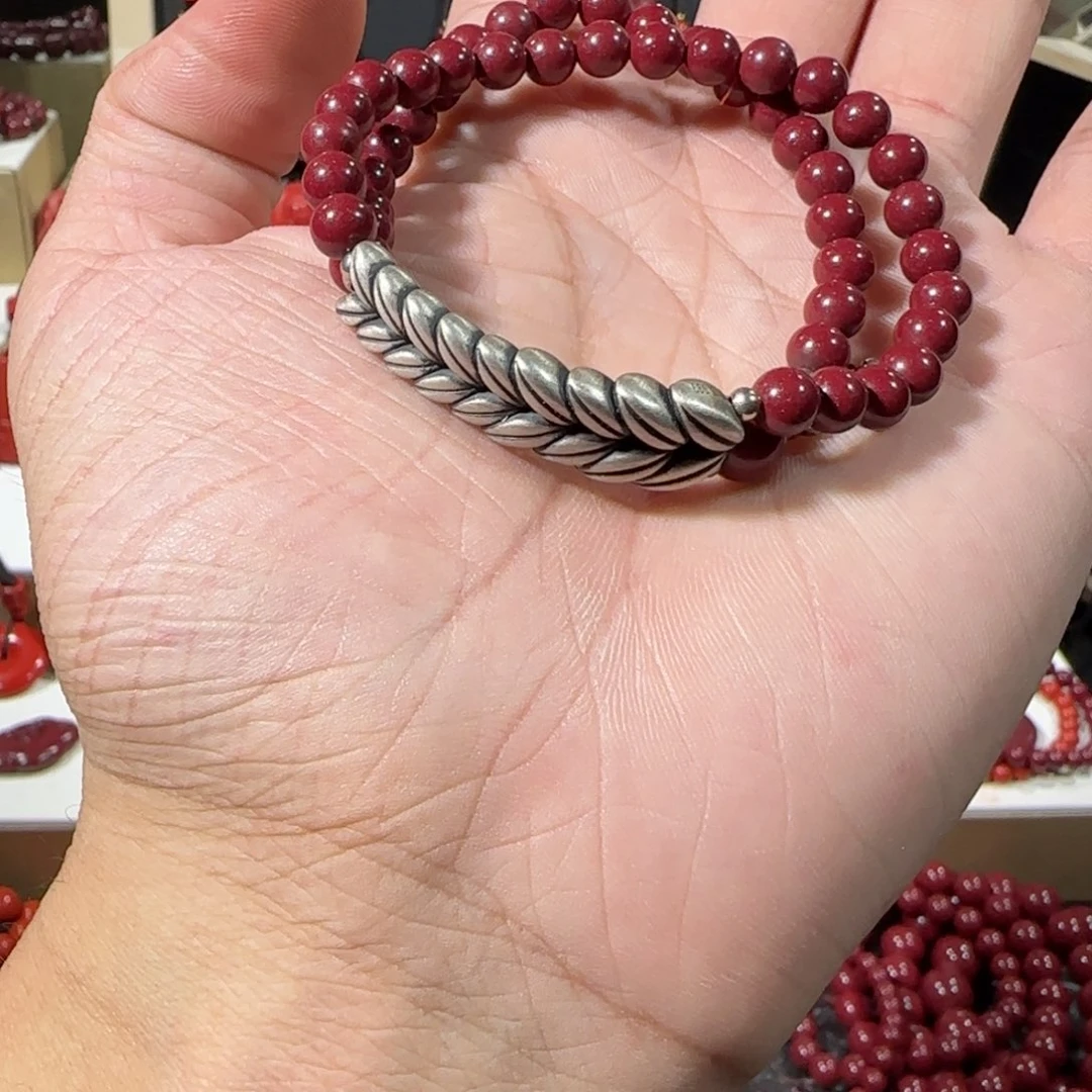 含辰砂工艺品麦穗双圈紫金砂