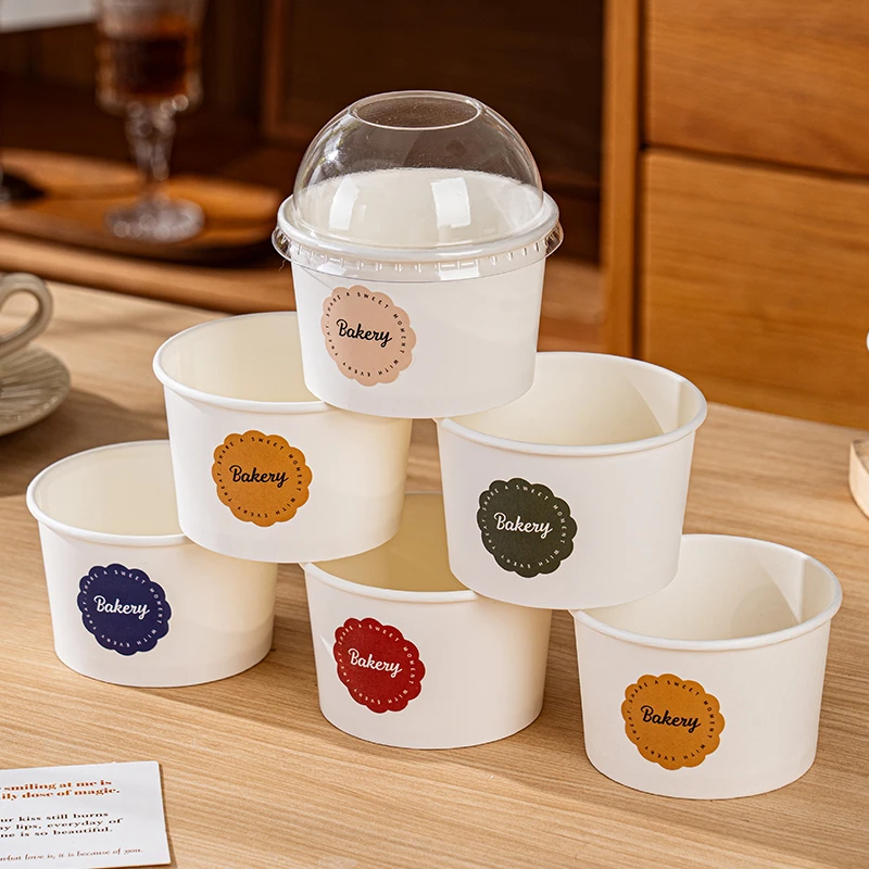 蛋糕纸杯包装盒小慕斯杯带盖杯子布丁纸托甜品打包盒子烘焙一次性