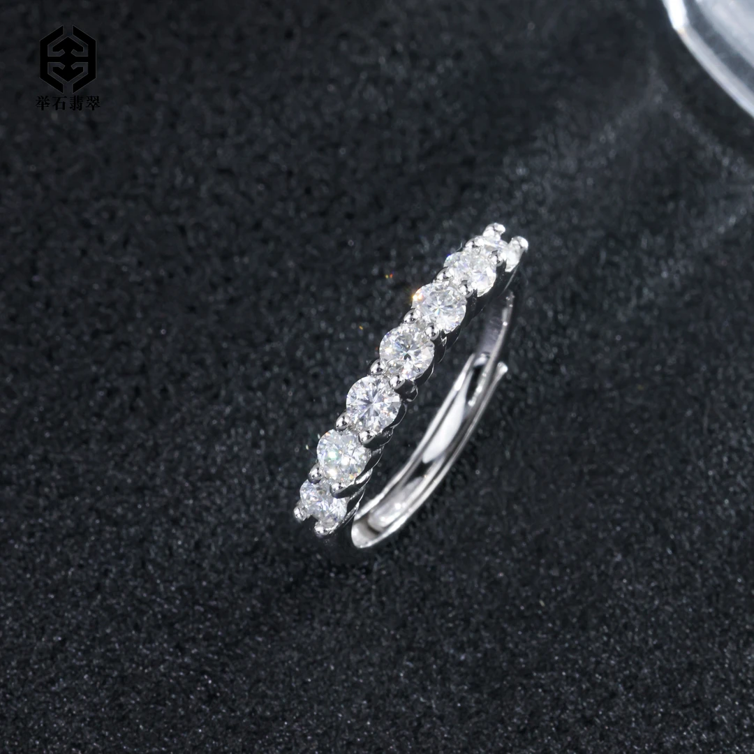 925银莫桑石银制品 【举石臻品】TH1230-9819-402莫桑钻戒指（一件）J