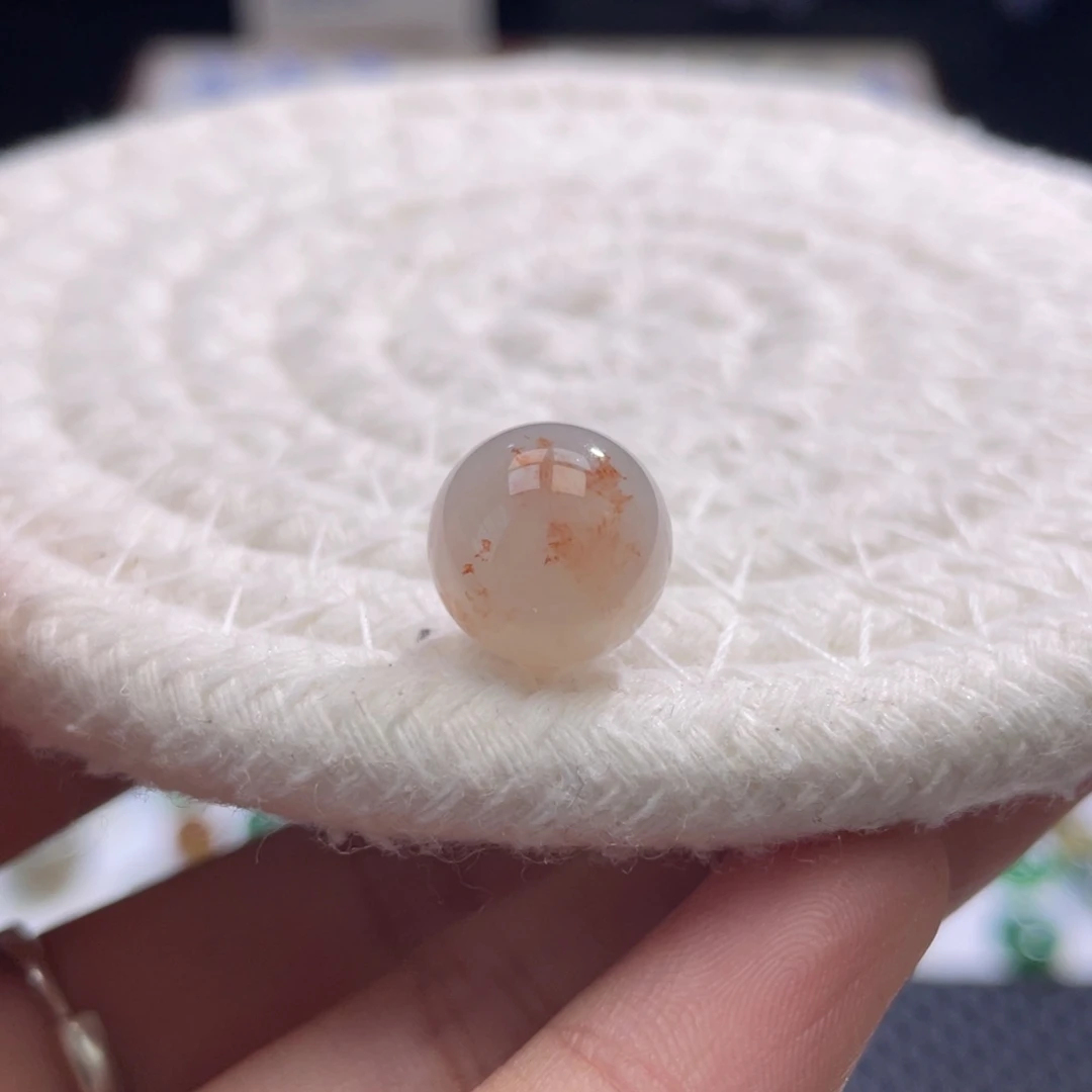 未镶嵌定制翡翠特色桂花粉圆珠卡11.9mm