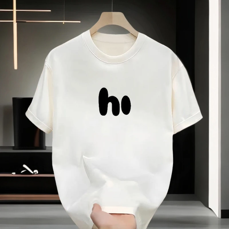 仓石一树潮牌字母印花白色短袖T恤男夏季宽松圆领情侣款上衣