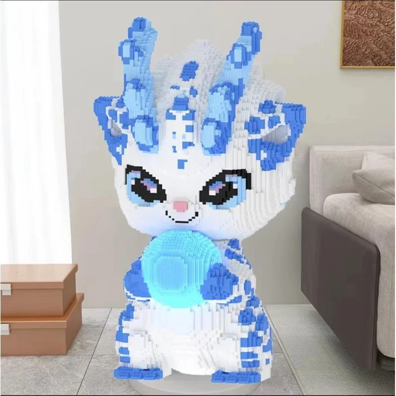 【商场版】42cm夜光小龙人大颗粒儿童益智积木玩具女孩礼物生日摆