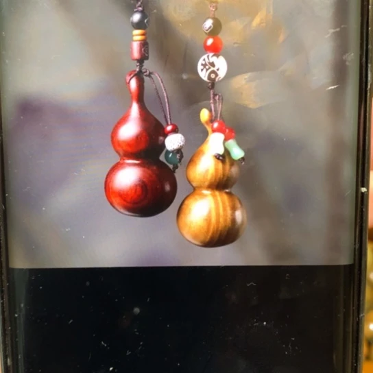 维腊木（绿檀）大**品绿檀钥匙扣葫芦