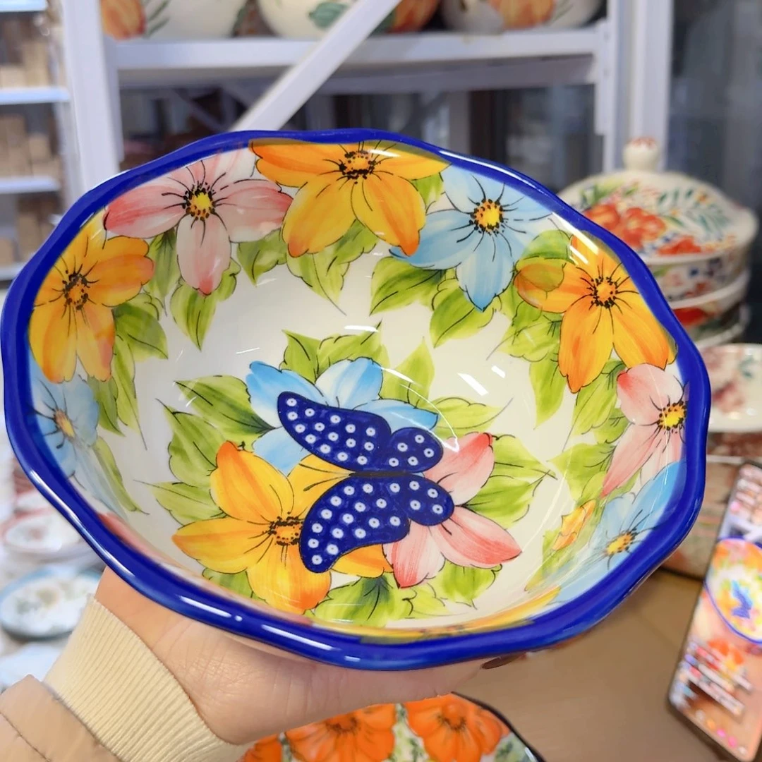 瓷7.5英寸蝴蝶面碗一只