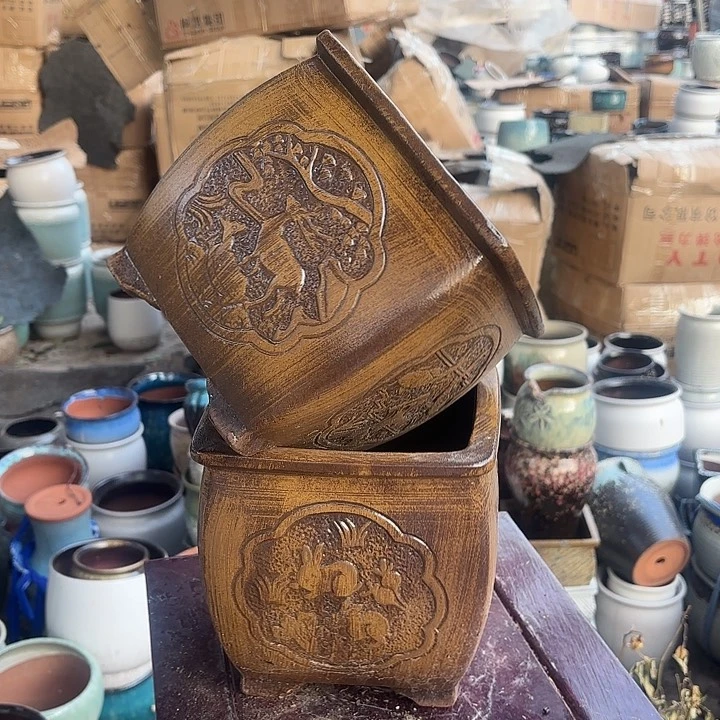 紫砂茶碗精品紫砂方两个口径19高度19