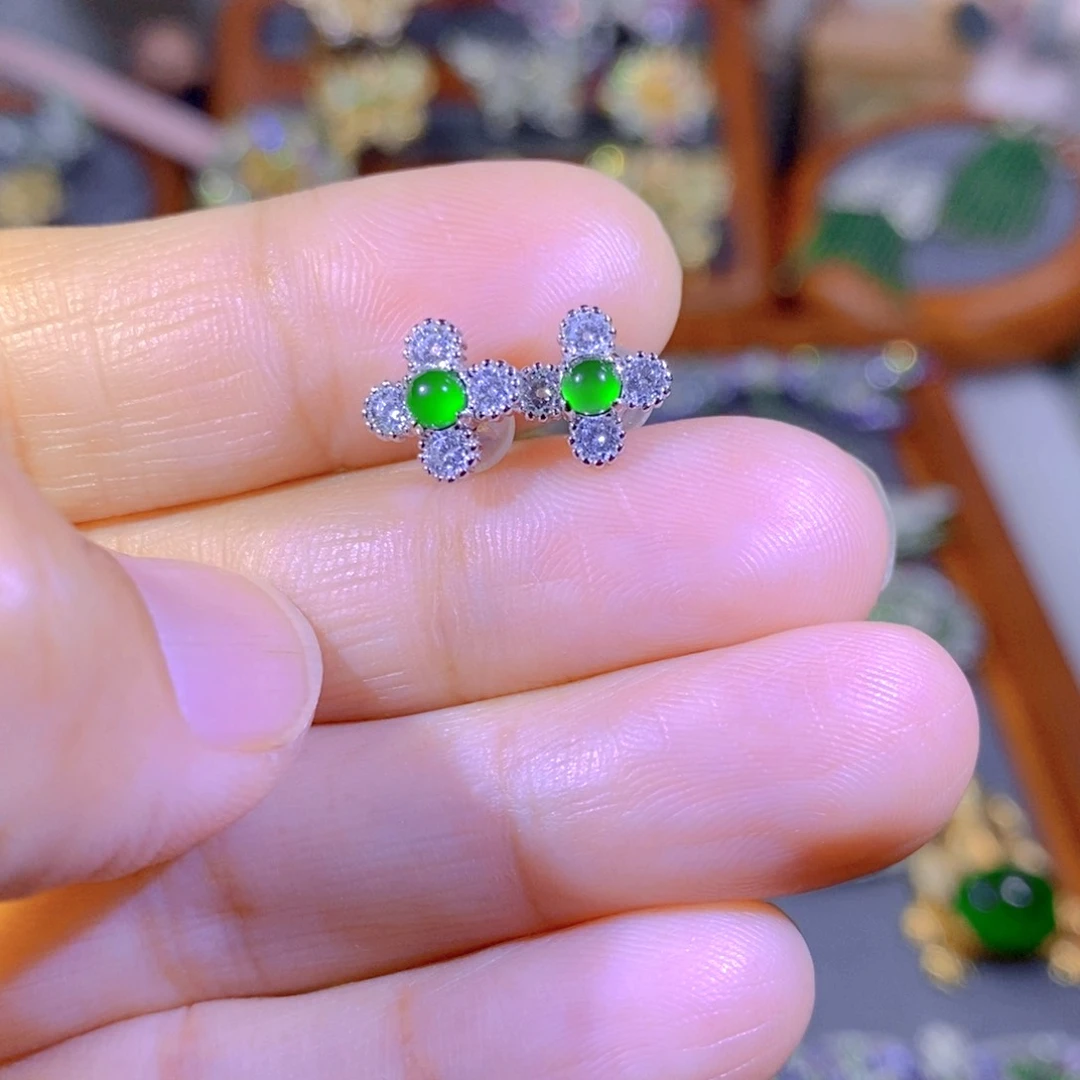 颈饰银S925镶嵌翡翠