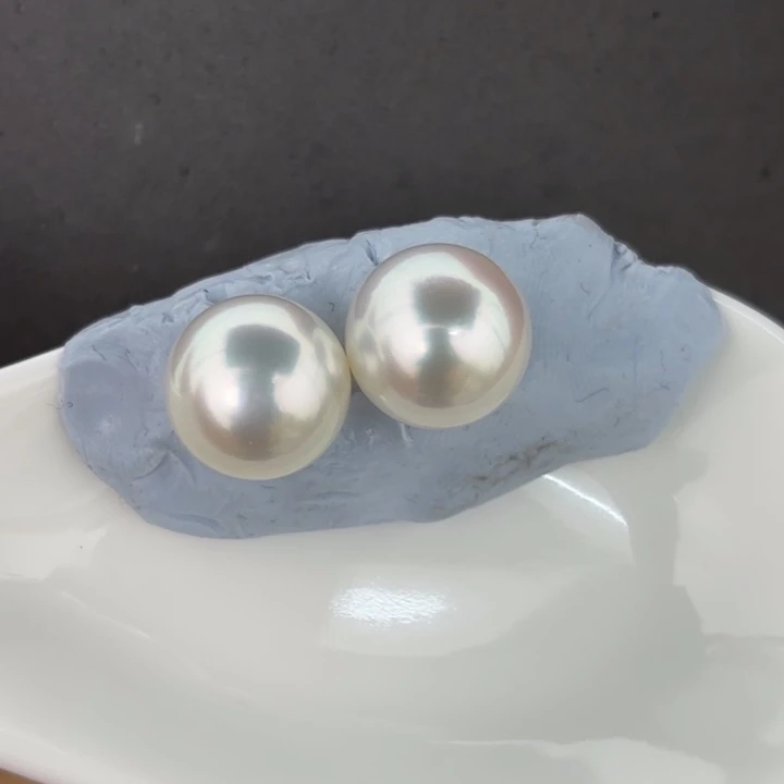 定制海水珍珠银S925镶嵌裸珠12.5-12.6mm