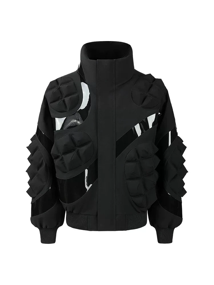 美式立领菠萝纹 新国标90绒羽绒服-2505