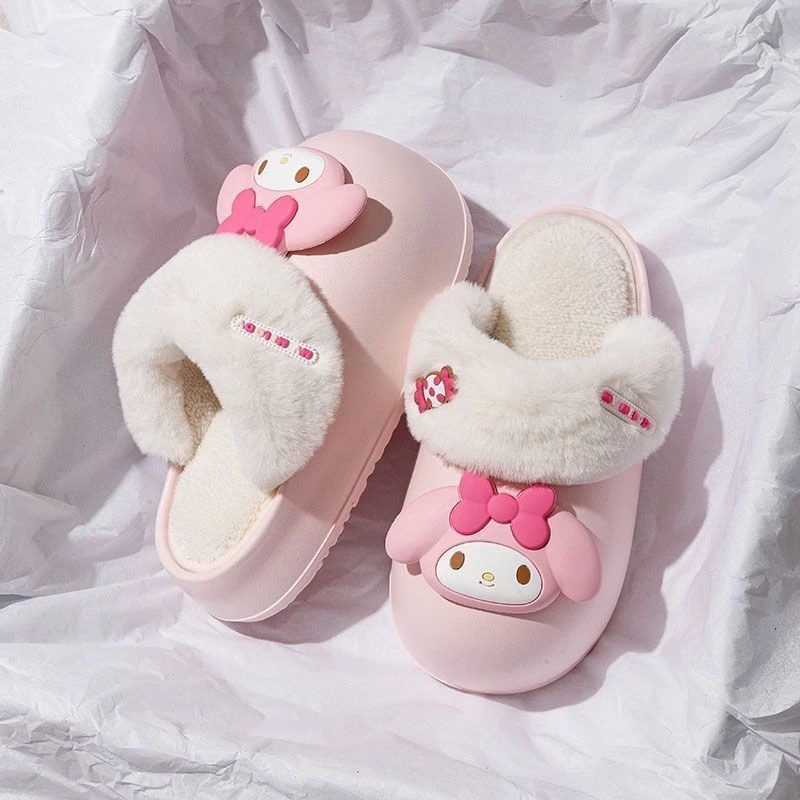 可爱卡通棉拖鞋女2025秋冬季新款室内家居加绒保暖加厚底防滑拖鞋
