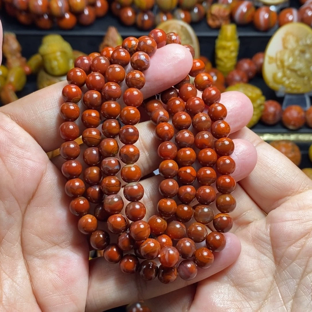 玛瑙/玉髓未镶嵌战国红7尺寸108粒
